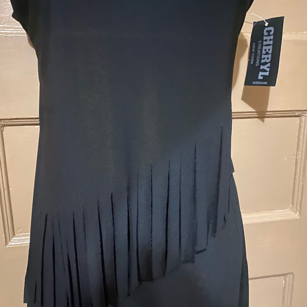 NWT Black fringe dress. - Picture 2 of 5